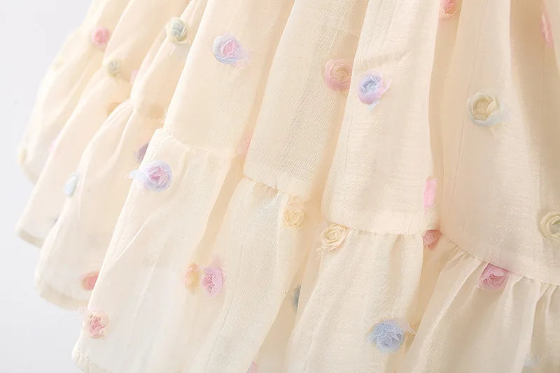 (0-3 years old) Summer Baby Girl Colorful Dots Cute Princess Dress Girl Back Bow Wings Birthday Party Dress