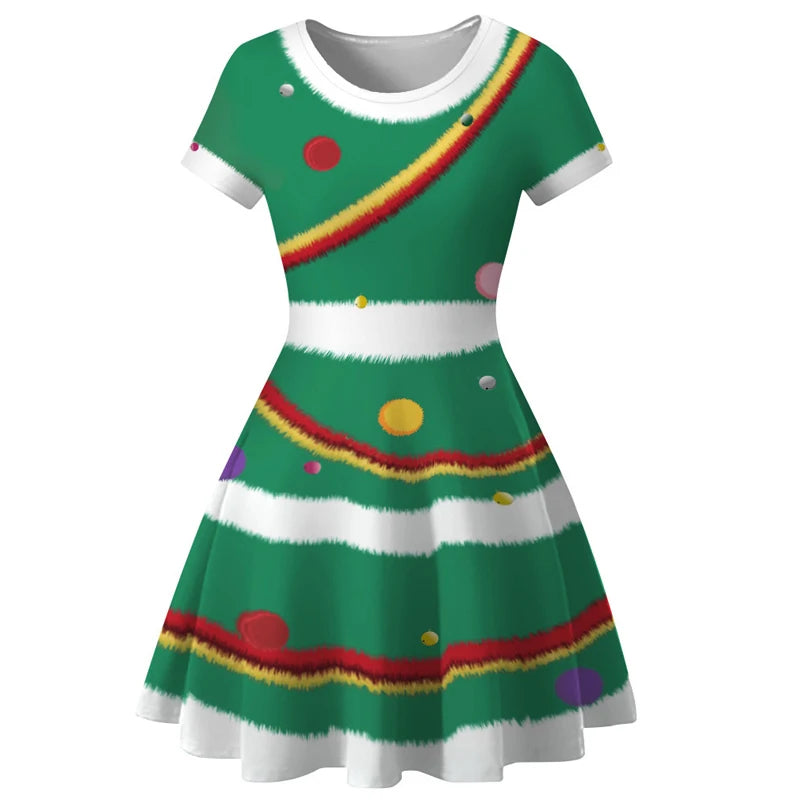 (Copy) Christmas Dress Women Winter Santa Printed Big Swing Dresses 50S 60S Vintage Female Xmas Party Dress Robe Rockabilly