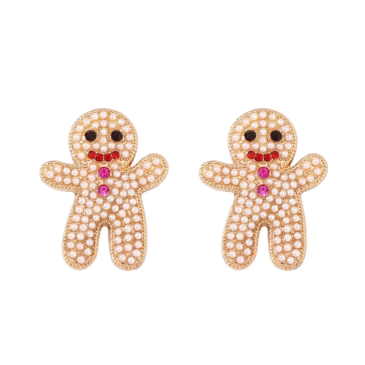 1 pair Cute gingerbread man pendant earrings for women Christmas jewelry gifts Party dress set women's decorative accessories