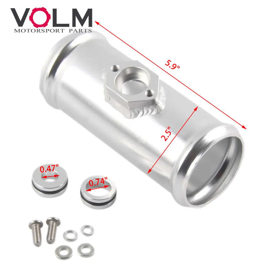 2.5" 63mm Aluminum Flange pipe with Adapter Fits For Jetta Golf Beetle A4 MK4 1.8T Map Sensor Flange