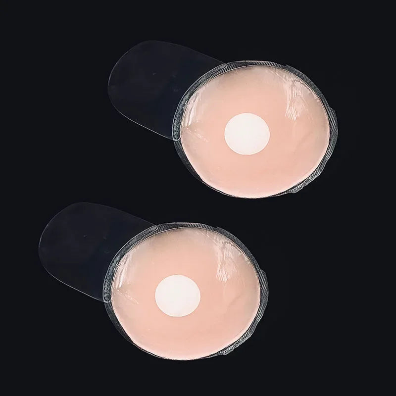1 Pair Cool Reusable Self Adhesive Silicone Lift Up Breast Nipple Cover Bra Pad Invisible Breast Petals for Party Dress