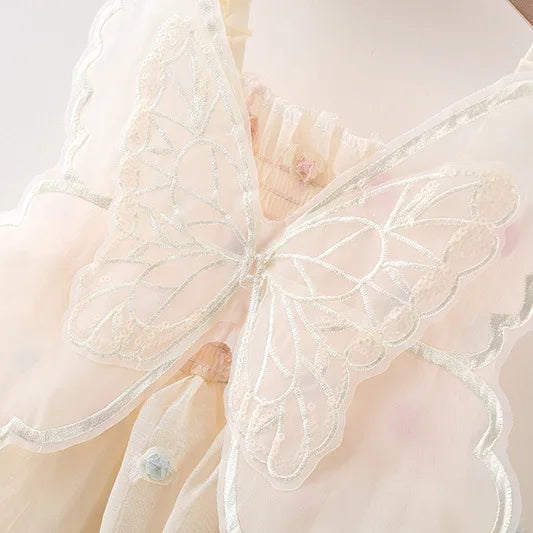 (0-3 years old) Summer Baby Girl Colorful Dots Cute Princess Dress Girl Back Bow Wings Birthday Party Dress