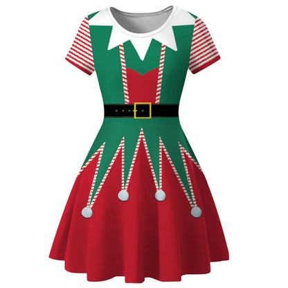 (Copy) Christmas Dress Women Winter Santa Printed Big Swing Dresses 50S 60S Vintage Female Xmas Party Dress Robe Rockabilly