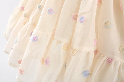 (0-3 years old) Summer Baby Girl Colorful Dots Cute Princess Dress Girl Back Bow Wings Birthday Party Dress