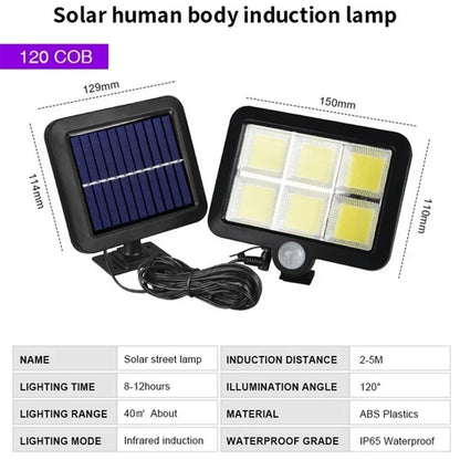 100/120/160COB Solar Split Wall Lamp 3 Mode Waterproof Motion Sensor Garden Street Lights Solar Lamp Garden Security Wall Light