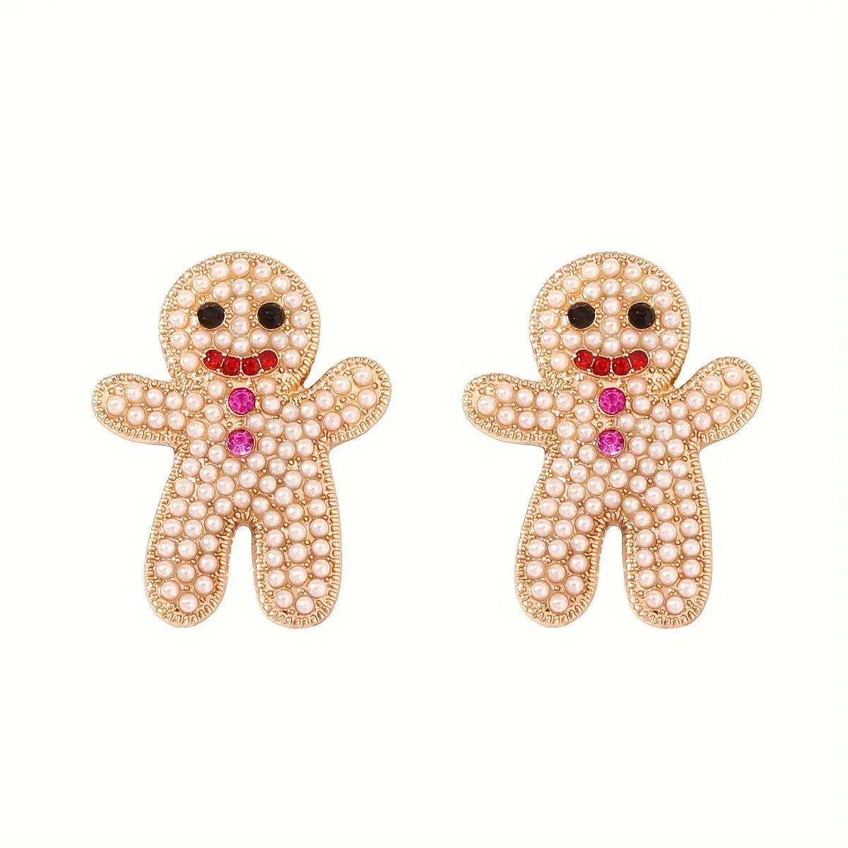 1 pair Cute gingerbread man pendant earrings for women Christmas jewelry gifts Party dress set women's decorative accessories