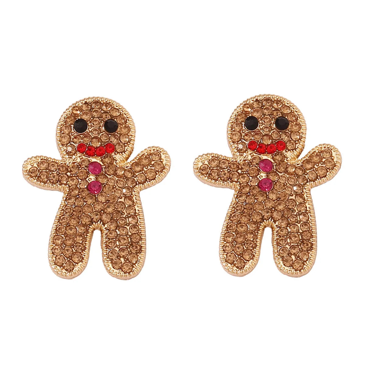 1 pair Cute gingerbread man pendant earrings for women Christmas jewelry gifts Party dress set women's decorative accessories