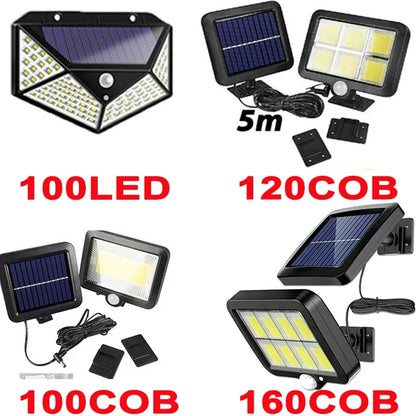 100/120/160COB Solar Split Wall Lamp 3 Mode Waterproof Motion Sensor Garden Street Lights Solar Lamp Garden Security Wall Light