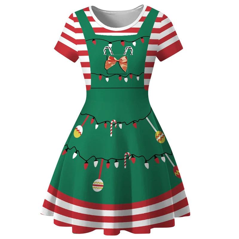(Copy) Christmas Dress Women Winter Santa Printed Big Swing Dresses 50S 60S Vintage Female Xmas Party Dress Robe Rockabilly