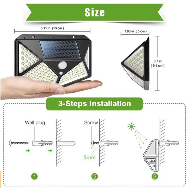 100/120/160COB Solar Split Wall Lamp 3 Mode Waterproof Motion Sensor Garden Street Lights Solar Lamp Garden Security Wall Light