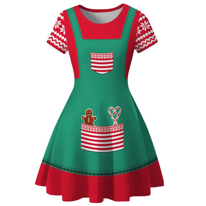 (Copy) Christmas Dress Women Winter Santa Printed Big Swing Dresses 50S 60S Vintage Female Xmas Party Dress Robe Rockabilly