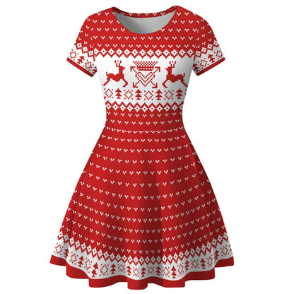 (Copy) Christmas Dress Women Winter Santa Printed Big Swing Dresses 50S 60S Vintage Female Xmas Party Dress Robe Rockabilly