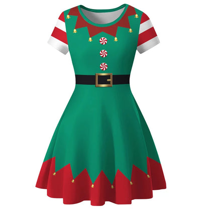 (Copy) Christmas Dress Women Winter Santa Printed Big Swing Dresses 50S 60S Vintage Female Xmas Party Dress Robe Rockabilly